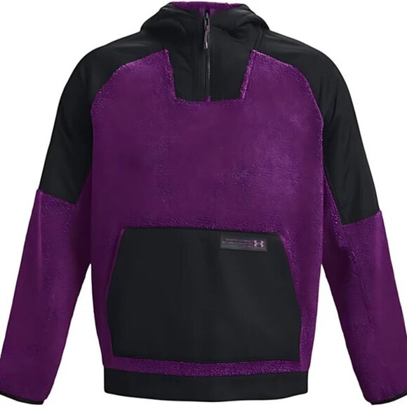 NWT Under Armour Men's Mission Boucle Anorak Hooded Purple Jacket - Picture 5 of 7